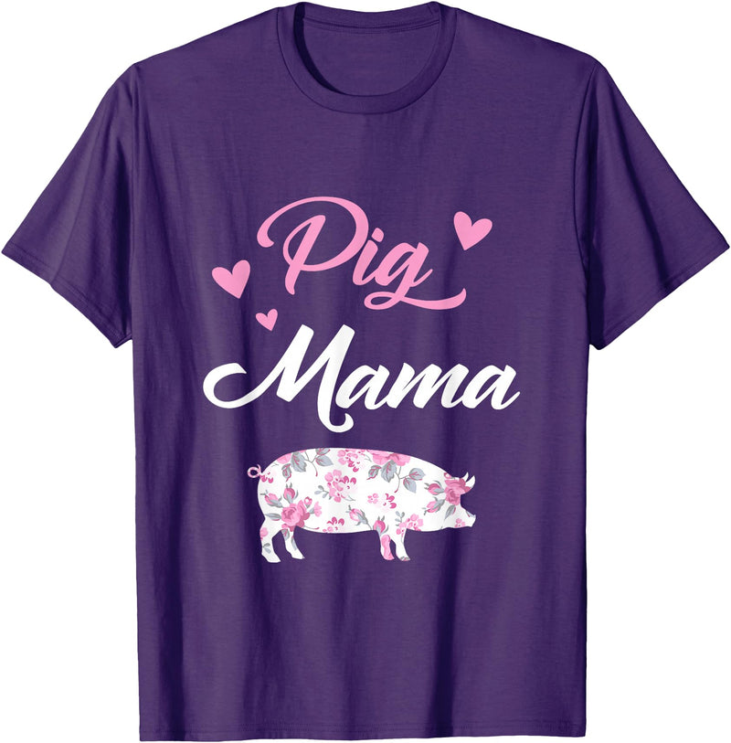 Funny Pig Lover Piggy Squad Gift For Women Pig Mama Funny Pig Mom Gift For Women Piggy Squad T-Shirt - Purple