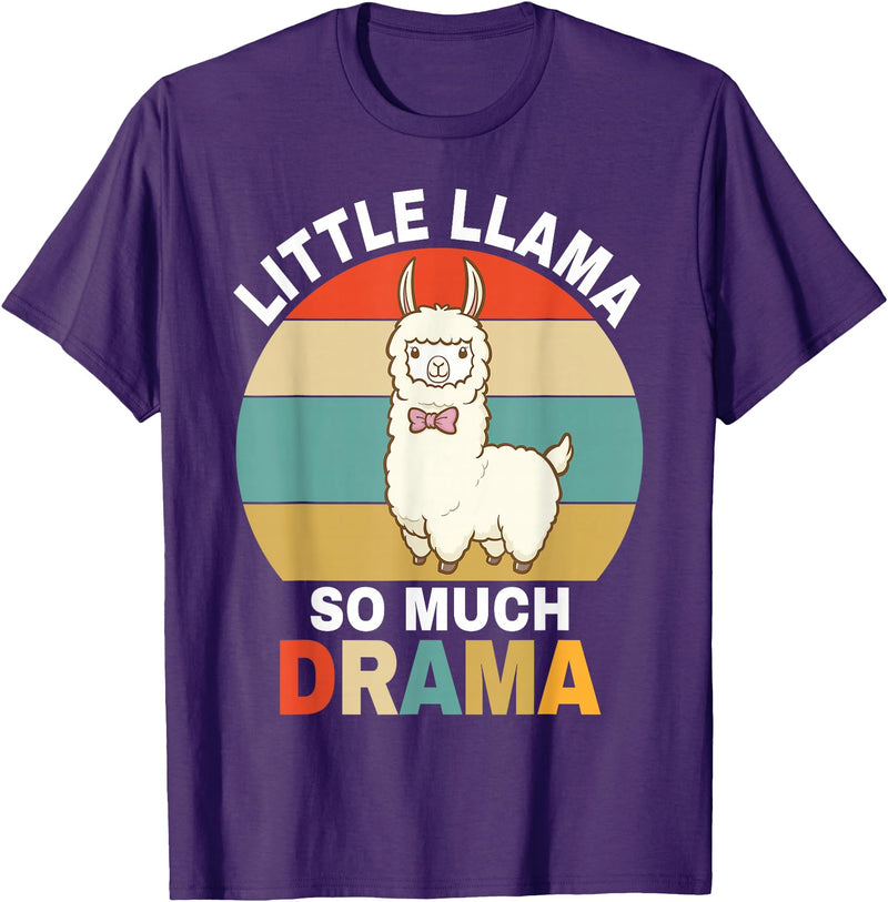 Caticorn Shirt Llama Shirt Kids Boys Toddler Little Llama So Much Drama T-Shirt - Purple