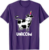 Cool Cow Lover Shirts & Funny Dairy Farmer Gifts Unicow. Cute Dairy Cow Farmer Shirt Funny Cow Lover Gift T-Shirt - Purple
