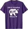 HustlaGirl Great Grandma Bear Shirt Heart & Arrow Great Grandma Gifts T-Shirt - Purple
