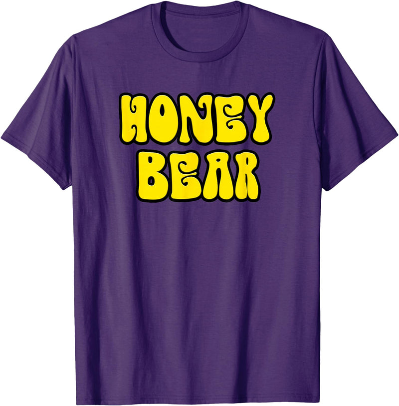 Classic 70's Retro Vintage Hippie Honey Designer Classic 70s Retro Vintage Hippie Honey Bear T-Shirt T-Shirt - Purple