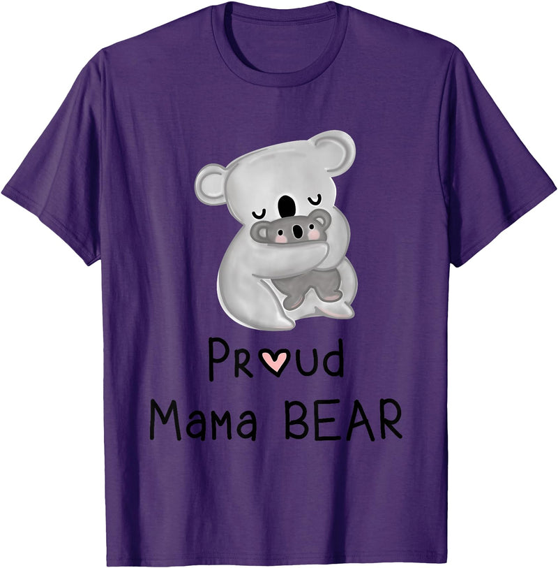 Koalaslifestyle Cute Koala Mama Bear and Baby, Mothers Day Gifts T-Shirt - Purple