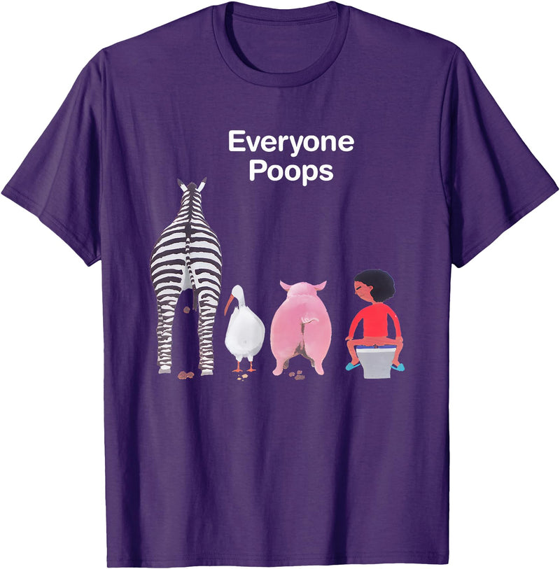 Everyone Poops Funny Zebra Pig Toilet Humor Tees Everyone Poops Funny Zebra Pig Toilet Humor T-Shirt - Purple