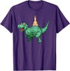 cute funny Llama Gifts and more Alpaca Llama riding Dinosaur T-Rex T-Shirt - Purple