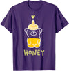 atelier mushroom HONEY Sweet Honey Bear Honey Bottle & Yellow Heart Graphic T-Shirt - Purple