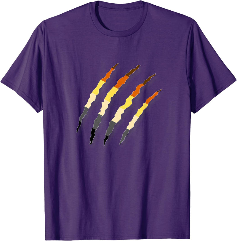 Gay Bear Pride T-Shirts LGBT Gay Bear Pride Shirt For Men - Bear Paw Scratch Cub T-Shirt - Purple