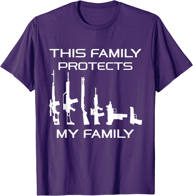 American Pro Gun Family This Family Protects My Family, Gun Lover T-Shirt - Purple