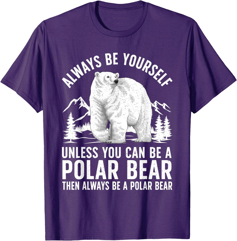 Polar Bear Gift Polar Bear Accessories & Stuff Cool Polar Bear Design For Men Women Animal Polar Bear Lover T-Shirt - Purple