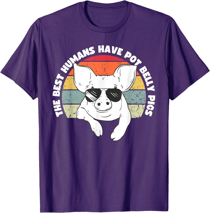 Pot Belly Pig by AKH Pot Belly Pig, The Best Humans Have Pot Belly Pigs T-Shirt - Purple