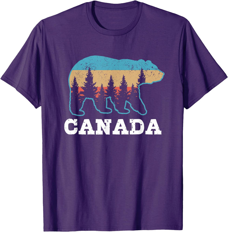 Canada Vintage Souvenirs & Gifts Canada Vintage Grizzly Bear Nature Souvenir Gift T-Shirt - Purple