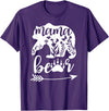 Women Floral Mama Bear TShirt Mama Bear Mom Women Floral Mama Bear Mom Bear Mommy Bear Floral Mama Bear T-Shirt - Purple