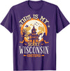 99 Gifts Matching Halloween Family Costume & Shirt Matching My Scary Wisconsin Halloween Costume T-Shirt - Purple