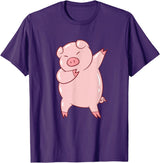 Cute Pig Tees Dabbing Pig Cute Pigs Dab Farmer Funny Pig T-Shirt - Purple