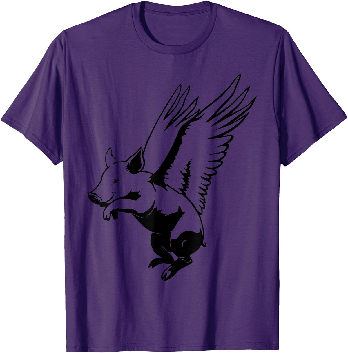Flying Pig Funny Animals Flying Pig with Wings Fly Pig Lovers T-Shirt - Purple