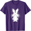 Cute and Silly Frazzled Easter Rabbit Bunny T-Shirt in Purple