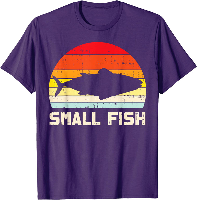 BoredKoalas Fish Fishing Shirts Fisherman Gifts Small Fish Retro Bass Fishing Family Matching Son Boys Gift T-Shirt - Purple