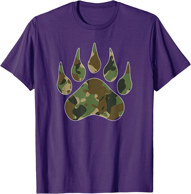 Camo Lover Camo Bear Claw Camouflage for Men Women T-Shirt - Purple