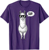Funny Llama lover Co Alpaca Llama with Sunglasses Sup T-Shirt - Purple