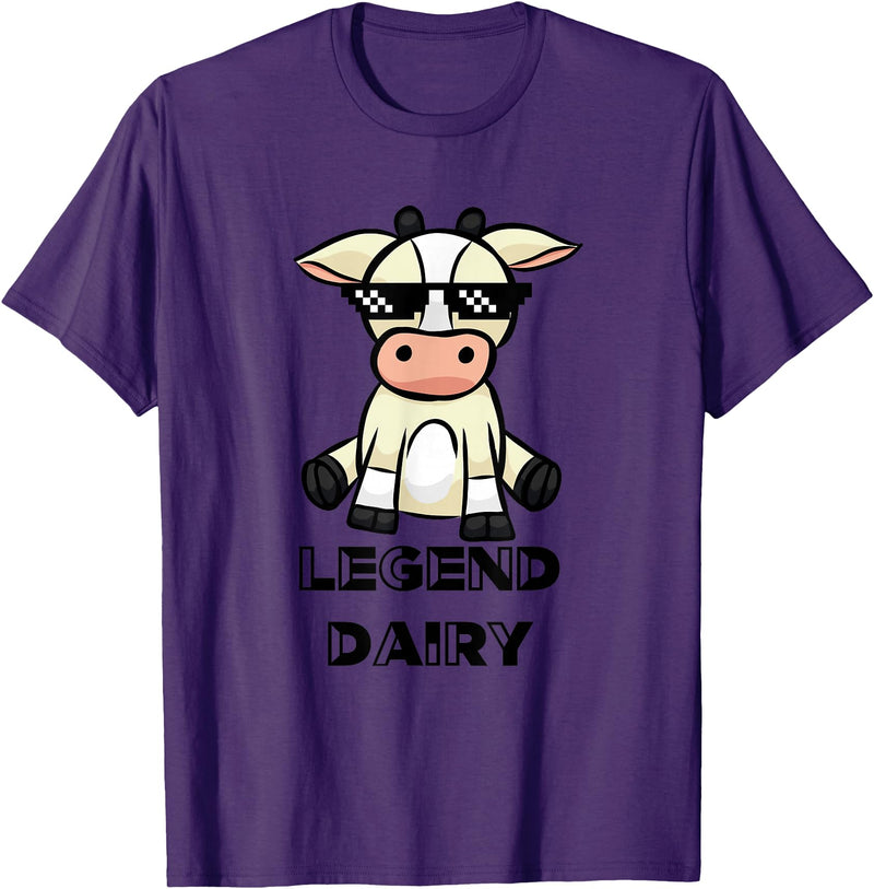 Cow Shirt - Legendairy - Cow Print Shirt - Pun Shirt T-Shirt - Purple