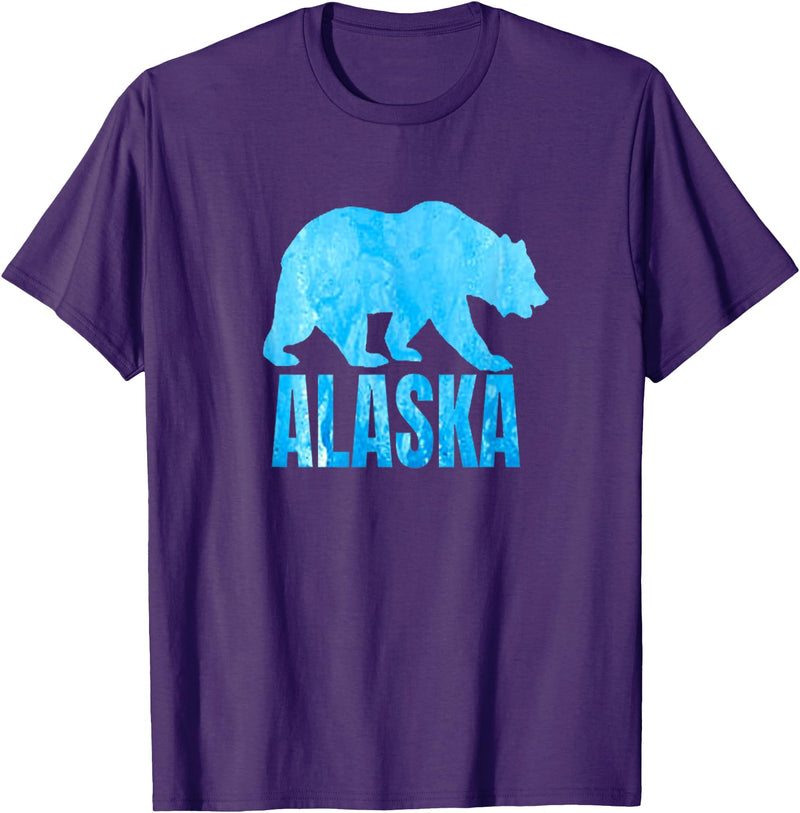 Wild Animal Alaska State Animal Polar Bear Ice Souvenir T-Shirt - Purple