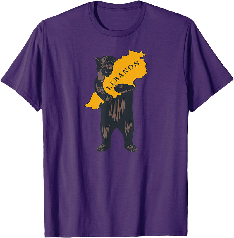 From California with Love Bear hugging Lebanon (based on California design) T-Shirt - Purple
