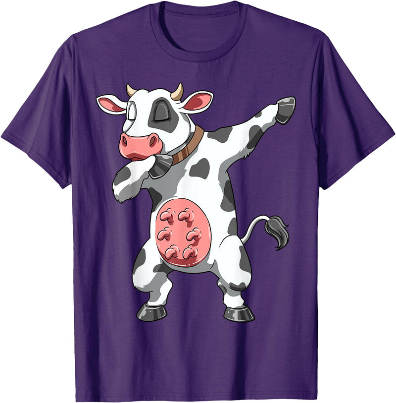 DabbingTastic Dabbing Cow Dab Cow Dancing Cow Farm Birthday Party T-Shirt - Purple