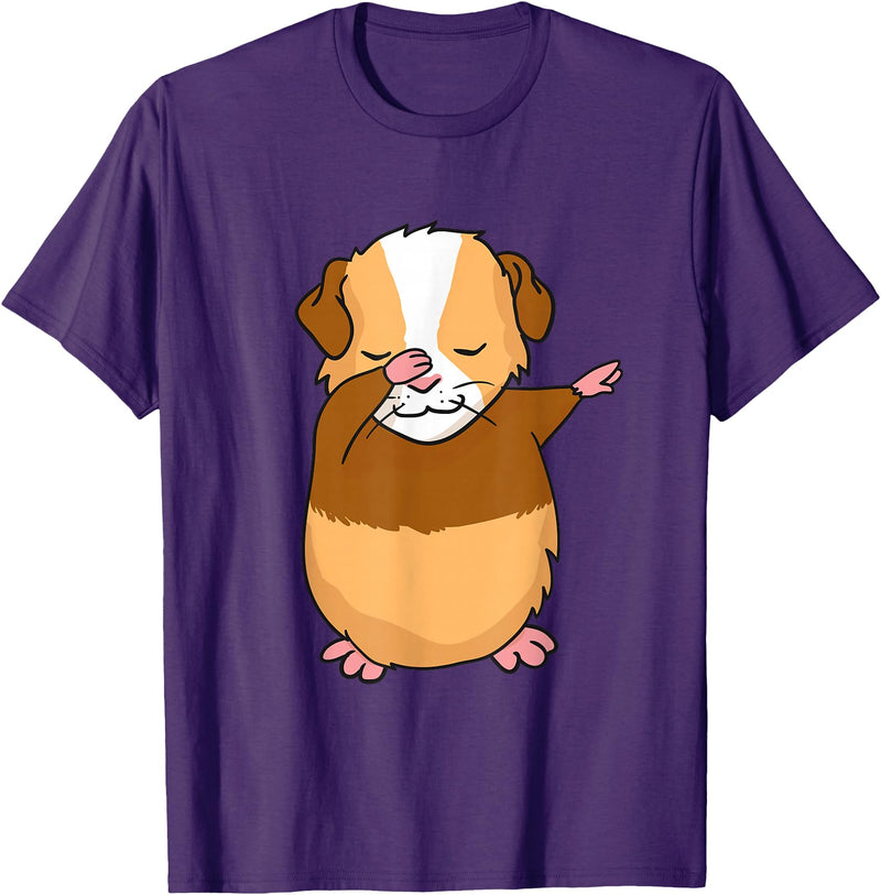 Dabbing Guinea Pig Shirt Dabbing Guinea Pig T-Shirt Funny Dab Gift T-Shirt - Purple