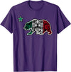 California Aztec Apparel Co California Republic Bear Aztec Calendar Mexico Mexican Flag T-Shirt - Purple