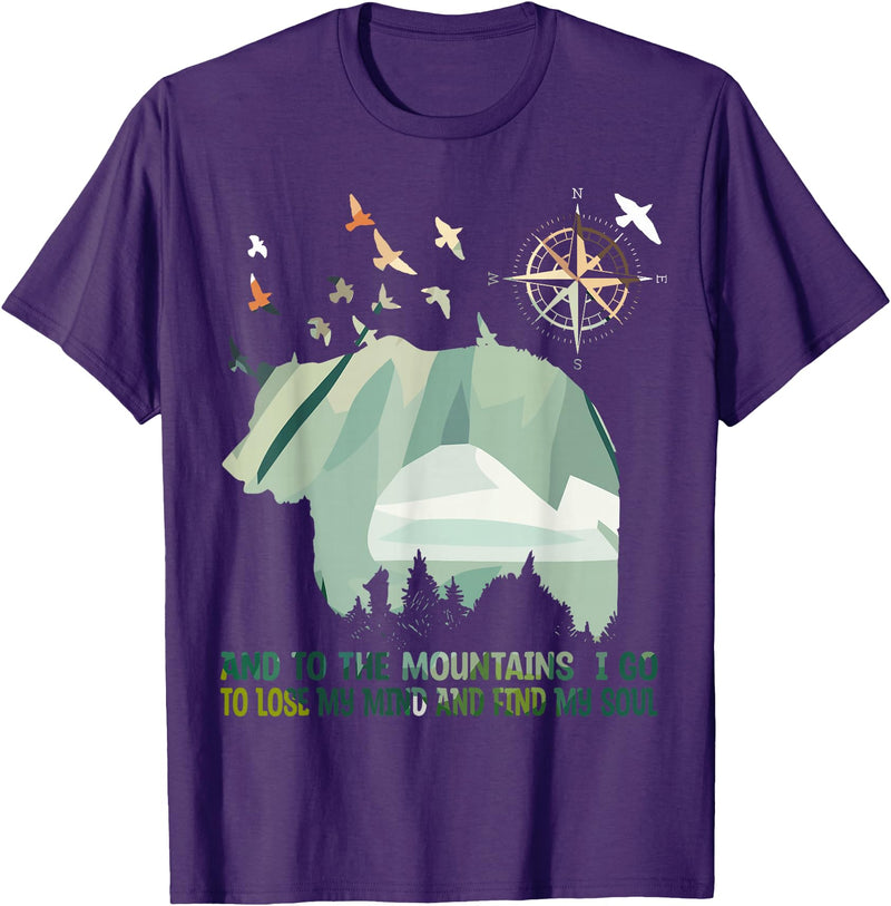 Camping Bears And To The Mountains I Go To Lose My Mind Camping Bear T-Shirt - Purple