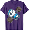 BCC Funny Panda Shirts & Panda Bear Gifts Panda Bear Gym Workout Training Bench Press Weight Lifting T-Shirt - Purple