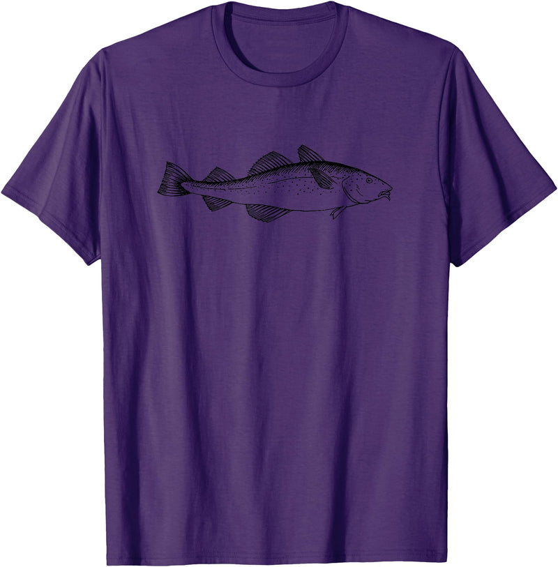 Fishing Cod Fish Cod Fish Graphic Fisherman T-Shirt - Purple