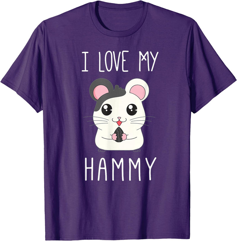 I Love My Hammy T Shirt for Hamster Lovers T-Shirt - Purple