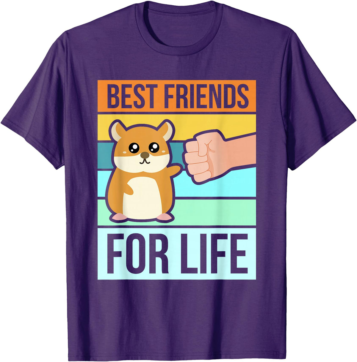 Funny Cute Hamster Gifts Face T-Shirt Best Friends T-Shirt - Purple