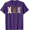 Cute Rabbit Lover Bunny Graphic T-Shirt (Silver Grey) in Purple