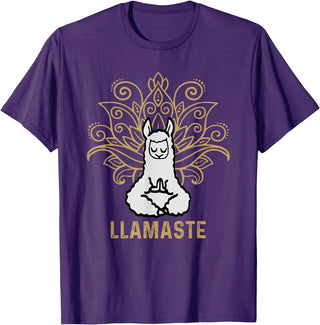 Lama Llamaste Family Summer Sport Yoga Gift Tees Llamaste Yoga Gift For Men Women Kids Lover Llama Yoga T-Shirt - Purple