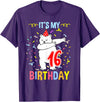 Hiking Lover Design Its My 16th Birthday Dabbing Polar Bear T-Shirt - Purple
