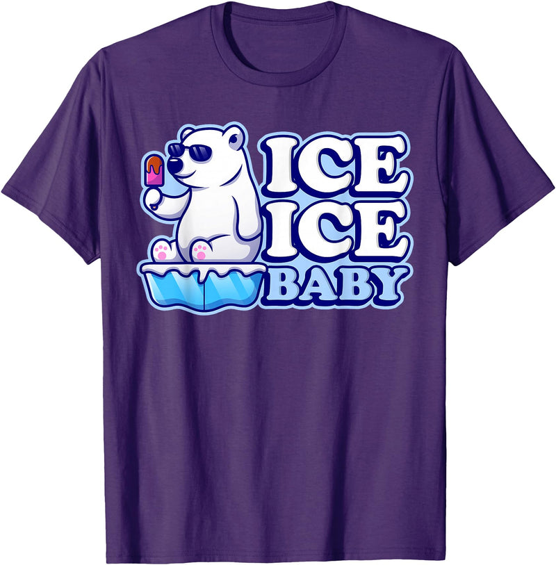 Save Our Cuddly Snow BEars Ice Ice Baby Polar Bears T-Shirt - Purple