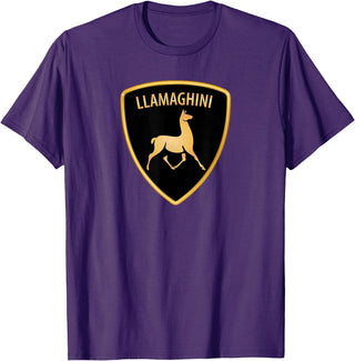 Llamaghini Apparel Co Llamaghini Funny Hillarious Llama Emblem Parody Fun Design T-Shirt - Purple