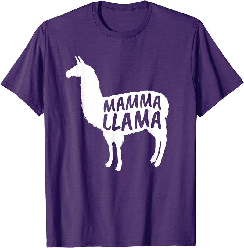 Mamma Llama T Shirt Mamma Llama Tshirt Alpaca Lover Shirt T-Shirt - Purple