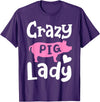 Pig Farm Store Co. Pig Crazy Pig Lady T-Shirt - Purple