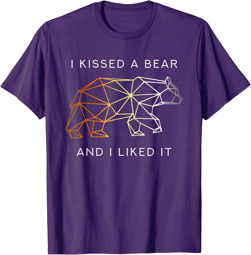 Schwule Bären & Bear Pride I Kissed a Bear an I liked it Gay Bear CSD T-Shirt - Purple