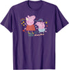 Peppa Pig Unisex-Kids Blue Cartoon T-Shirt, Small - Purple