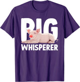 Pig Gift Pig Lover Stuff & Pig Novelty Accessories Cute Pig Whisperer Design For Men Women Farmer Pig Lovers T-Shirt - Purple