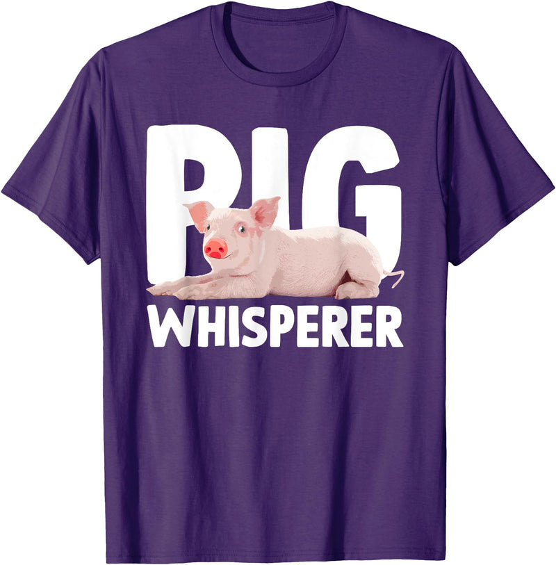 Pig Gift Pig Lover Stuff & Pig Novelty Accessories Cute Pig Whisperer Design For Men Women Farmer Pig Lovers T-Shirt - Purple