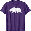 CALIFORNIA REPUBLIC GRIZZLY BEAR APPAREL California Grizzly Bear State Flag CALI Republic Silhouette T-Shirt - Purple