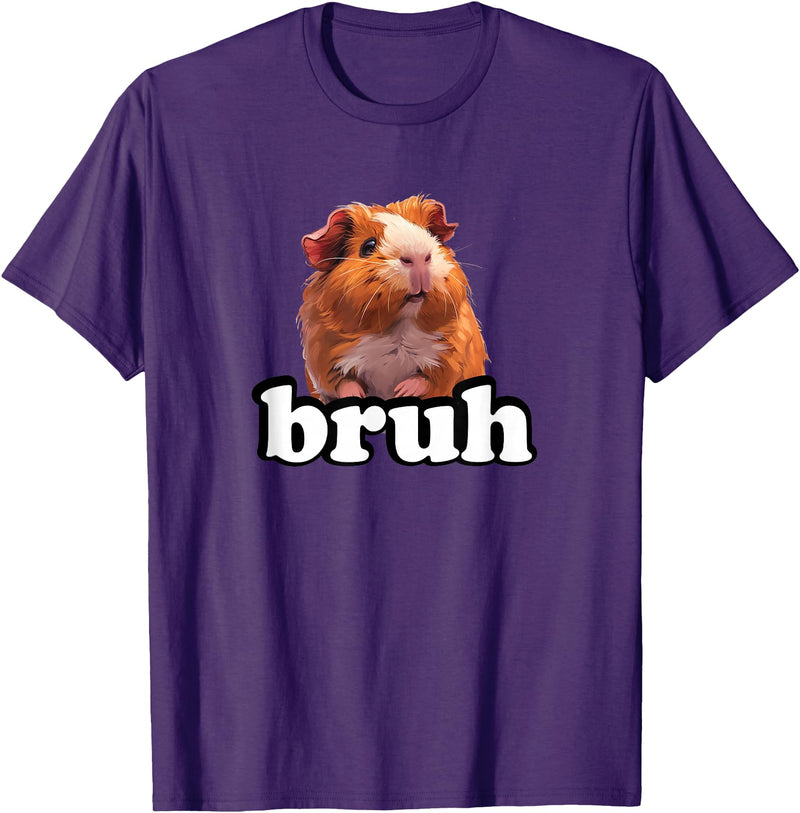 Funny Animal Cavy Mom Gifts T Shirts & Hoodies Bruh Bro Kids Boys Girls Cute Wheek Merch Guinea Pig Lover T-Shirt - Purple