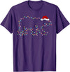 Xmas Lighting Polar Bear Christmas Gifts Polar Bear Xmas Lighting Santa Hat Polar Bear Christmas T-Shirt - Purple