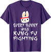 Every Bunny Was Kung Fu Fighting Funny Easter Rabbit T-Shirt in Purple