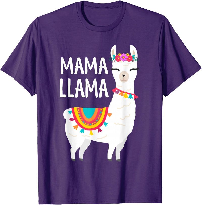 Birthday Llama Shirts Gift Mama Llama Funny Mother's Day Shirt Women Mom Birthday T-Shirt - Purple