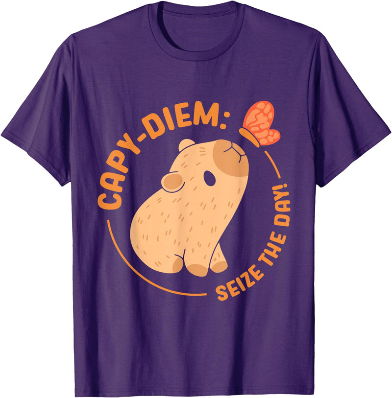 Animals Cute Capybaras Rodent Capybara Capy Diem: Take advantage of the day Capybara's water pig Capybara T-Shirt - Purple